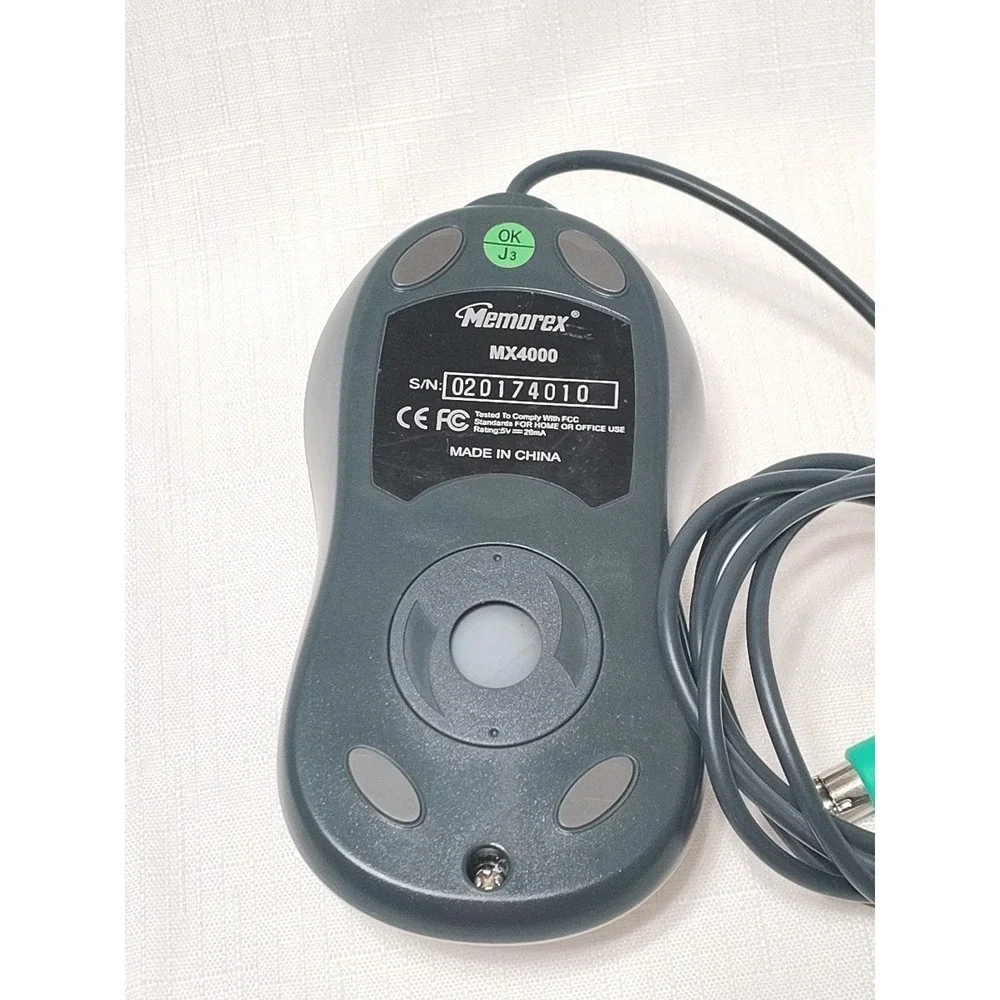 Memorex Mx4000 Ps2 3 Button Mouse Ball Roll Vintage